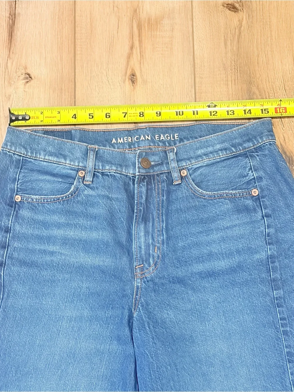 American Eagle Dreamy Drape Barrel Jeans 8 Blue Y2K Baggy Denim Core